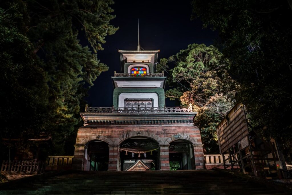 尾山神社のライトアップ